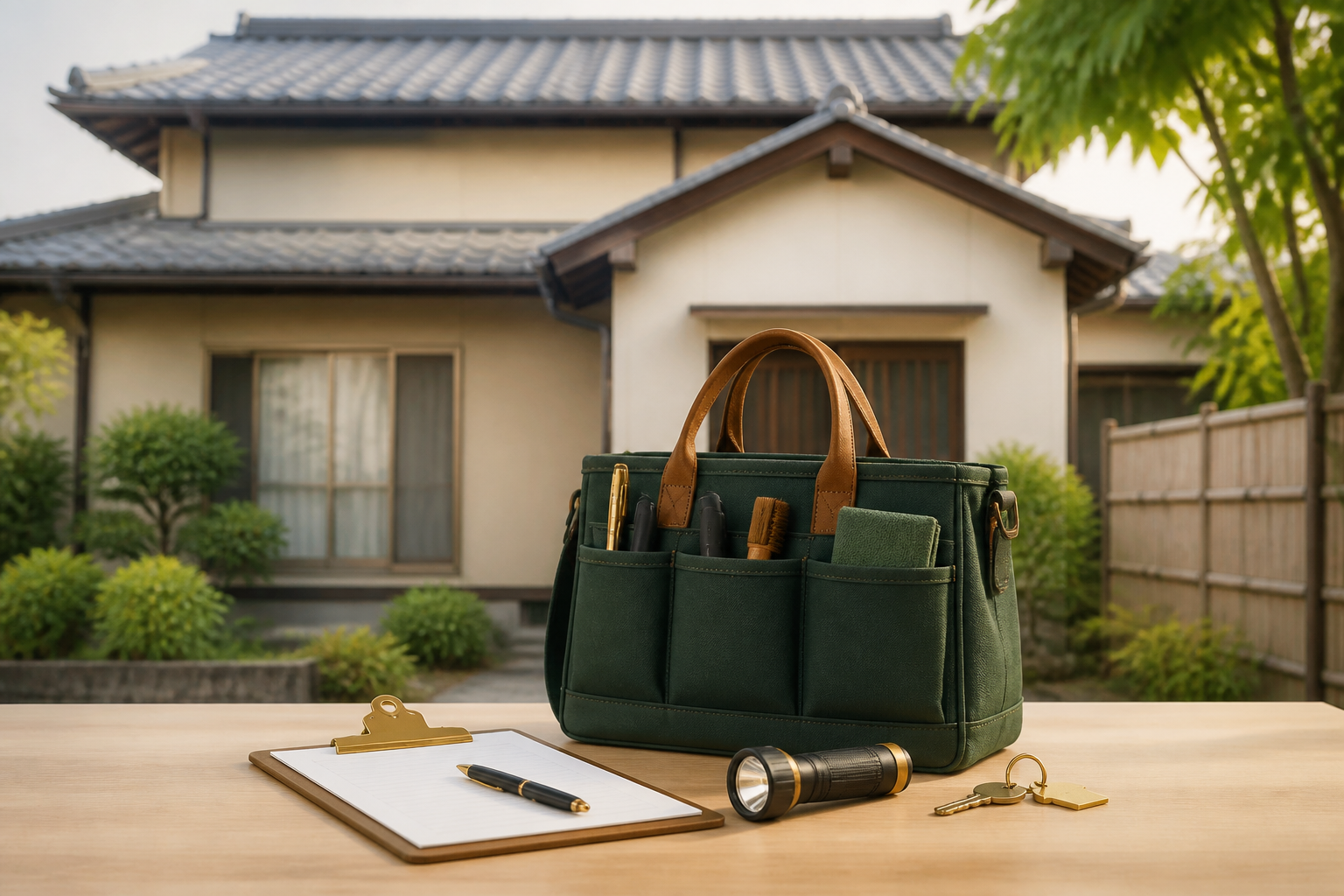 築古戸建てと管理道具を組み合わせた大家の道具箱のイメージ