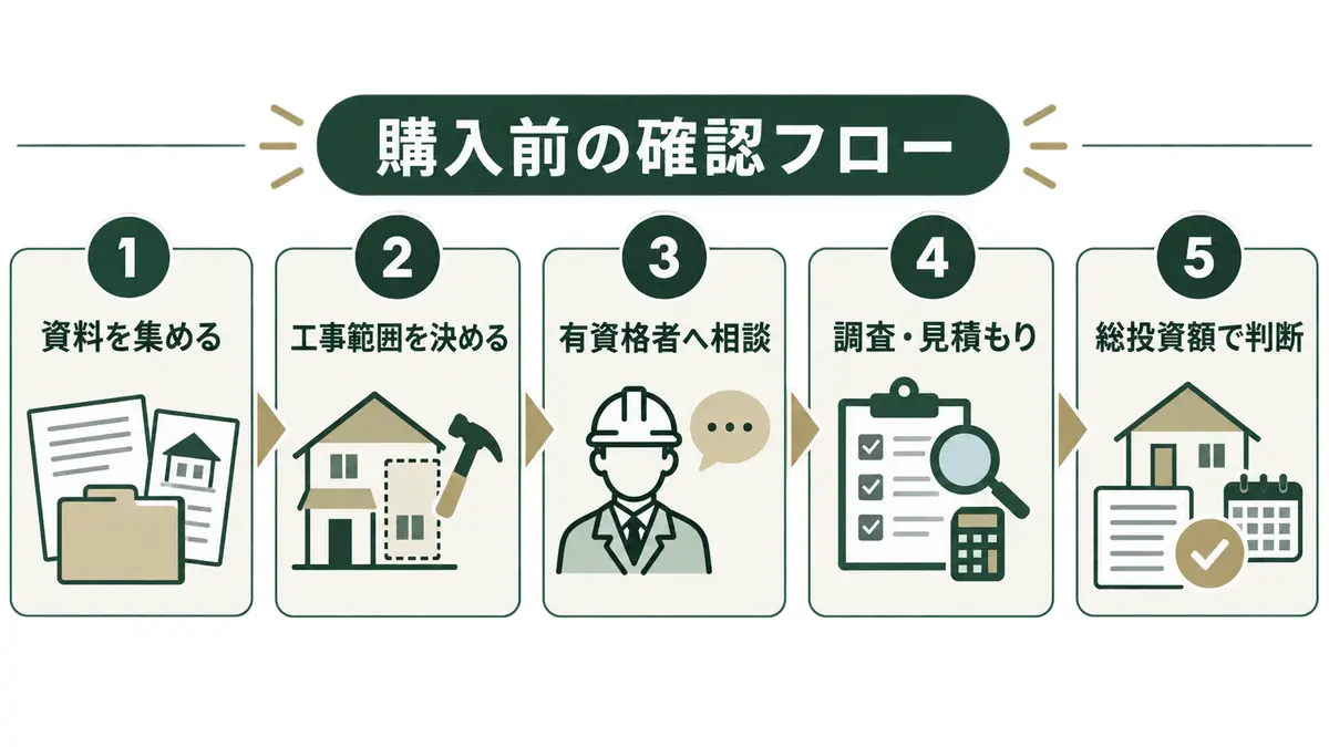 築古戸建てのアスベストリスクを購入前に確認する5段階の流れ